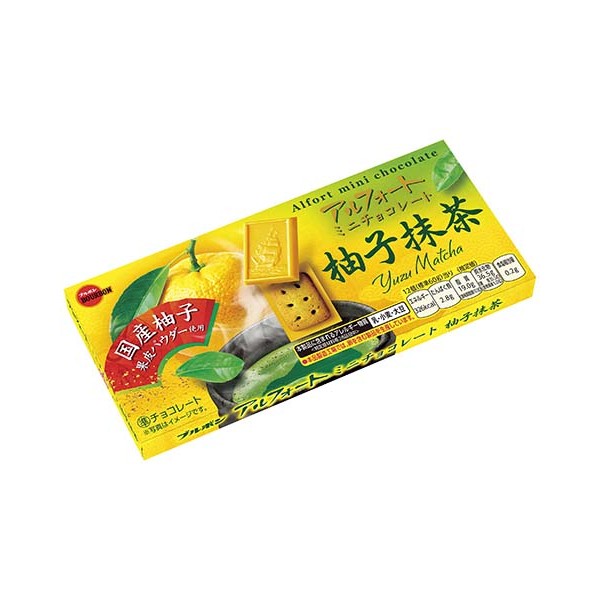 Bourbon Alfort Mini Chocolate Yuzu Matcha 12 Pieces 波路梦 帆船迷你巧克力饼干 柚子抹茶味 12枚